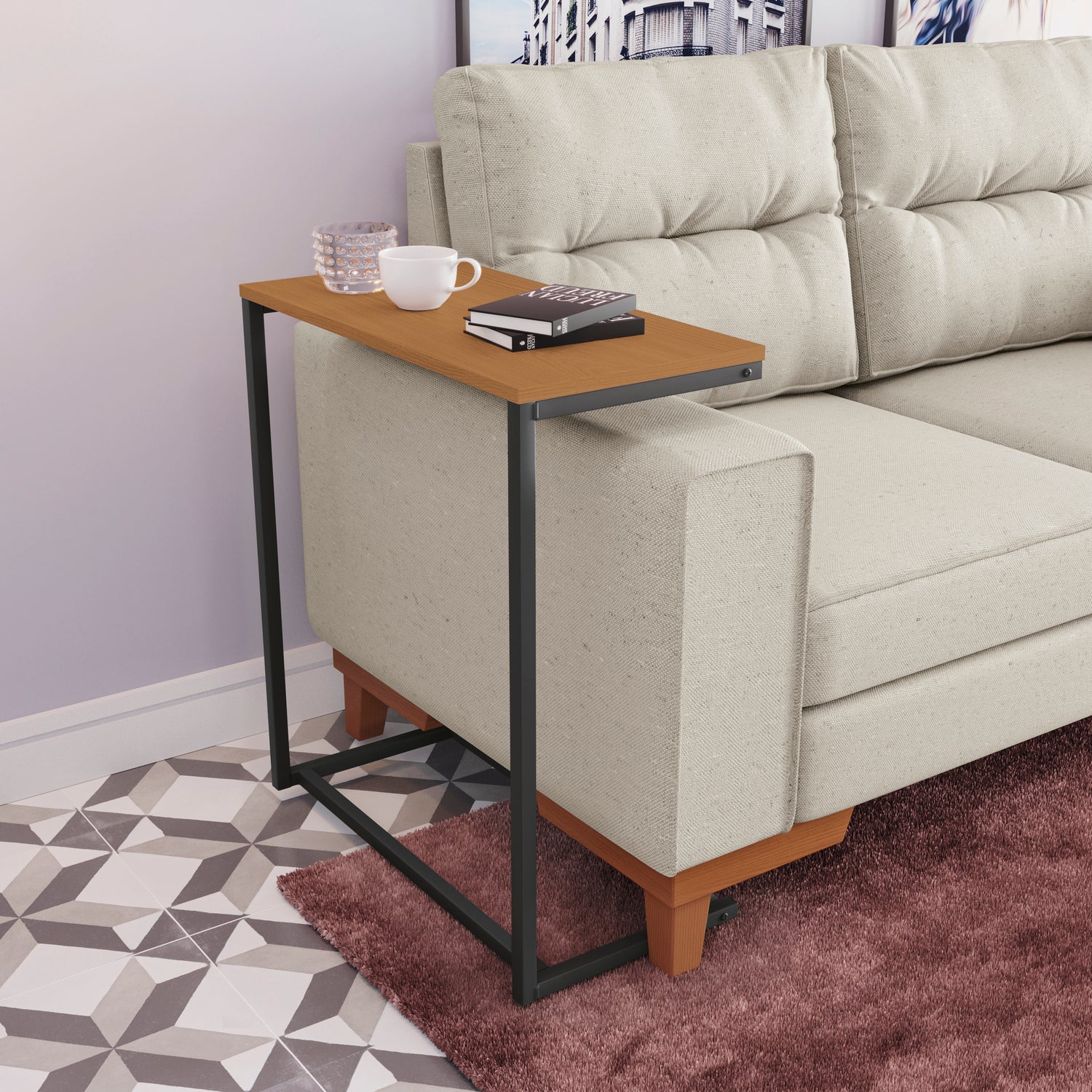 MESA DE APOYO SOFA LINEA INDUSTRIAL HIERRO - BALTON HOGAR