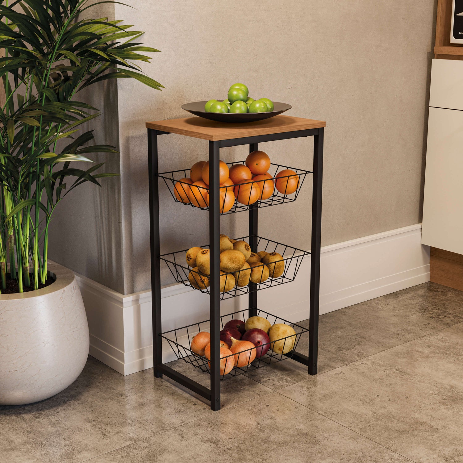 FRUTERO ORGANIZADOR LINEA INDUSTRIAL HIERRO - BALTON HOGAR