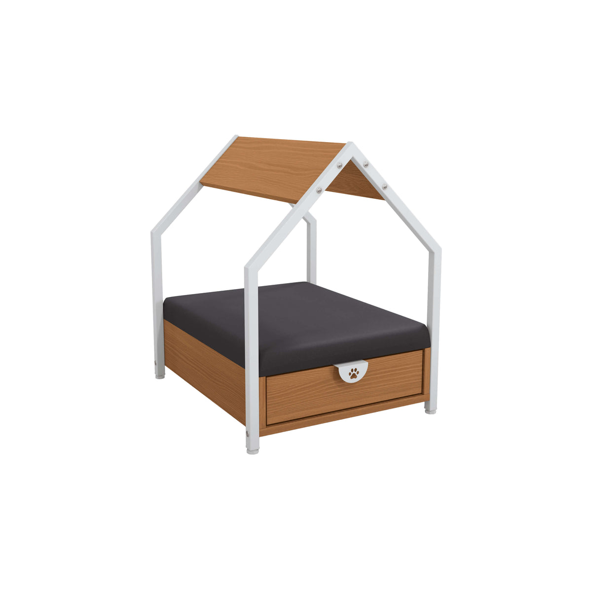 Casita para mascotas con cama y cajón - Linea Industrial