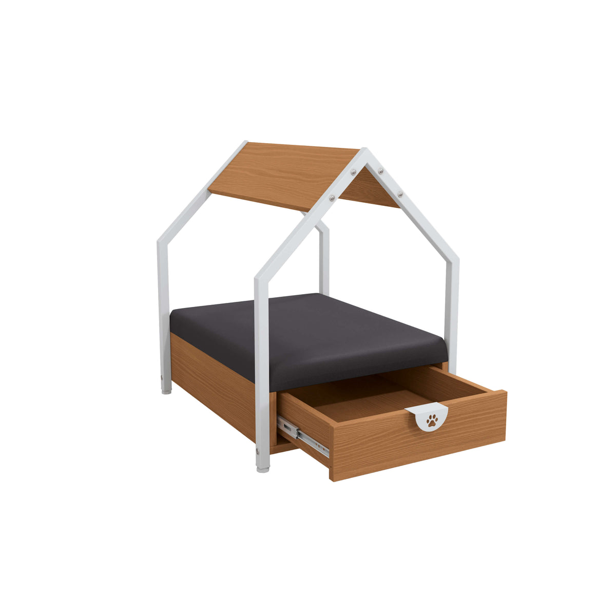 Casita para mascotas con cama y cajón - Linea Industrial
