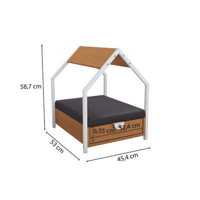 Casita para mascotas con cama y cajón - Linea Industrial