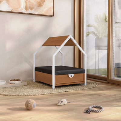 Casita para mascotas con cama y cajón - Linea Industrial