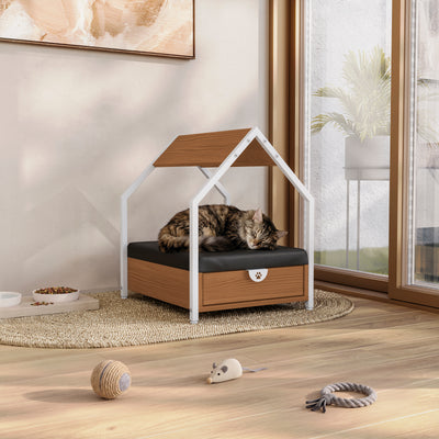Casita para mascotas con cama y cajón - Linea Industrial