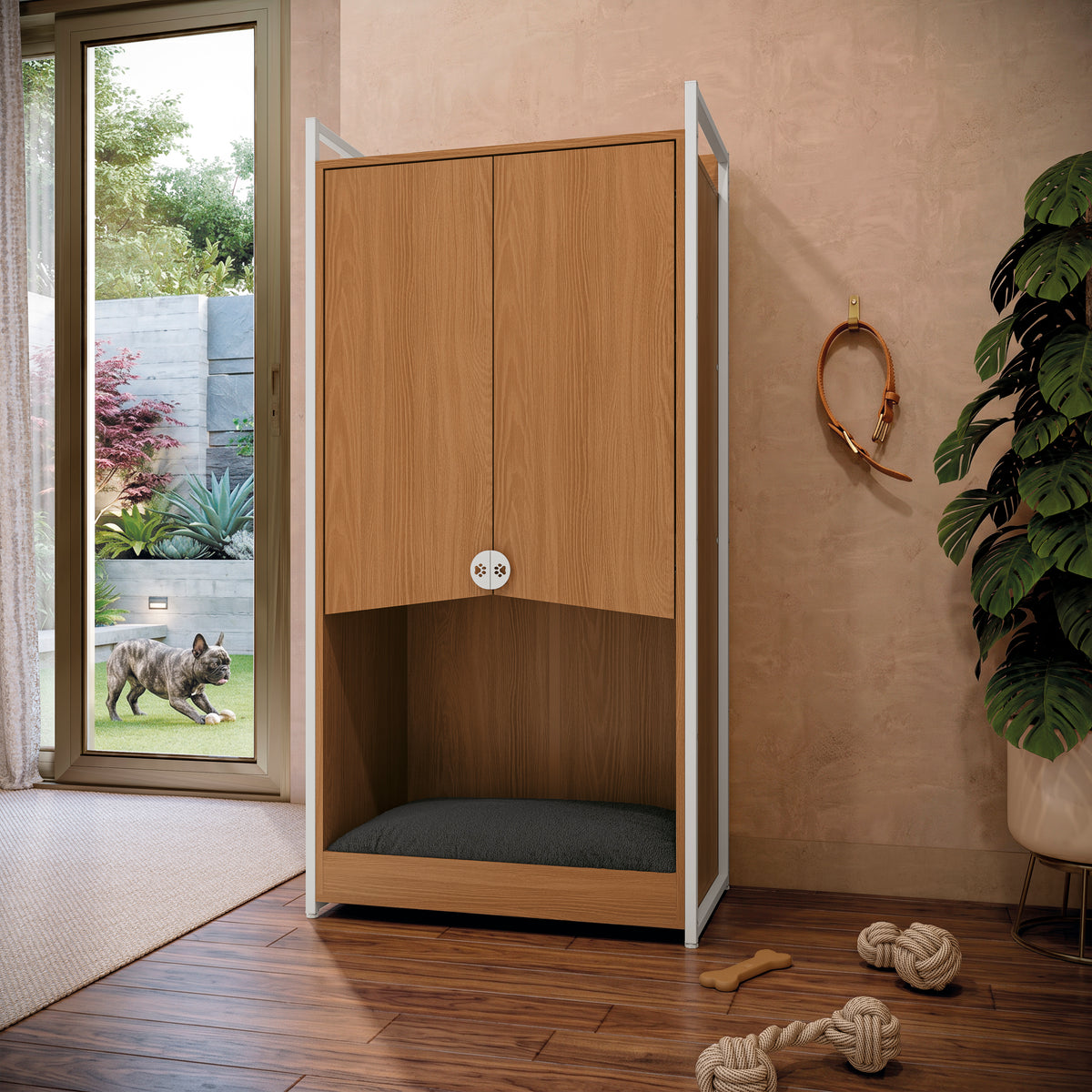 Mueble organizador para mascotas con 3 estantes - Linea Industrial
