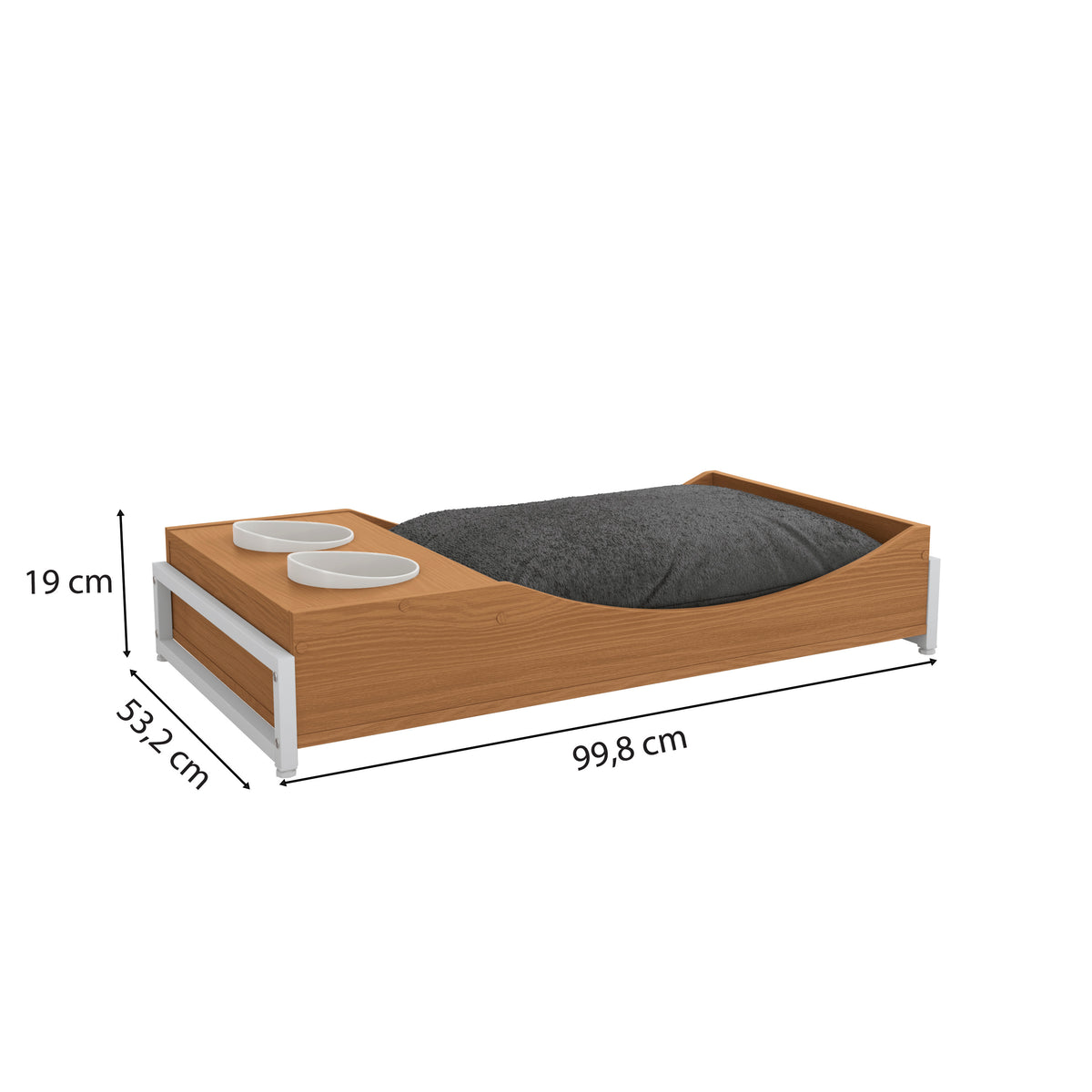 Cama con comedero para mascotas - Linea Industrial