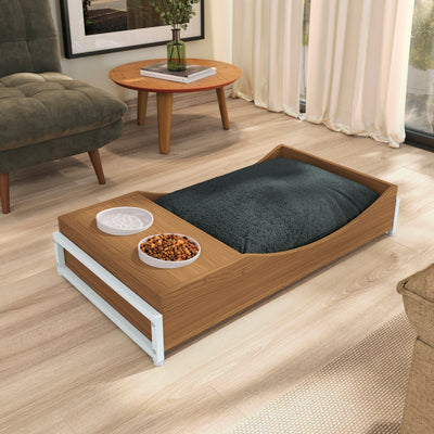 Cama con comedero para mascotas - Linea Industrial