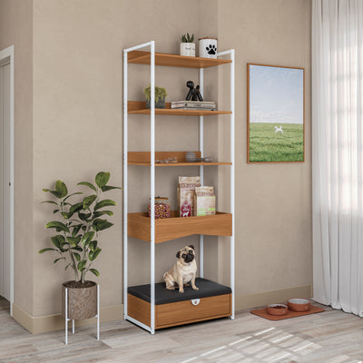 Estante alto para mascotas con cama - Linea Industrial