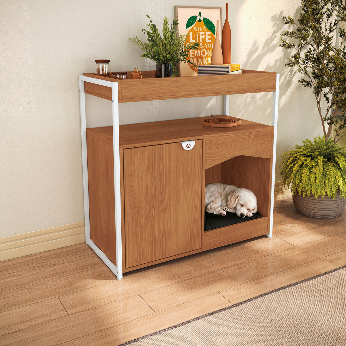 Mueble organizador para mascotas con estantes - Linea industrial