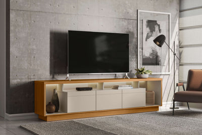 Rack tv Sala Cronos 220cm con tira Led MDF/MDP