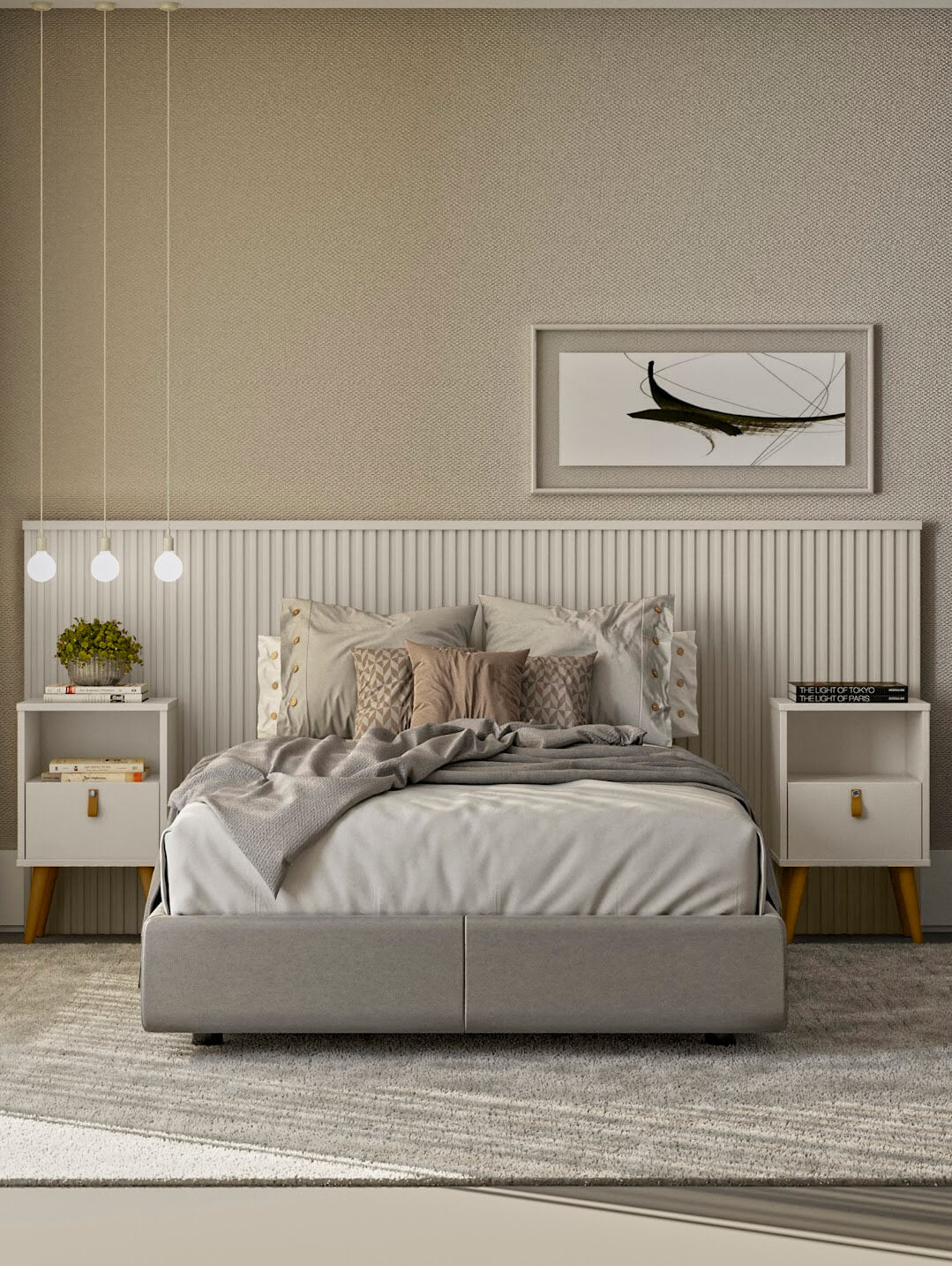 Respaldo de Cama con Listones de Madera Rafaela 240CM