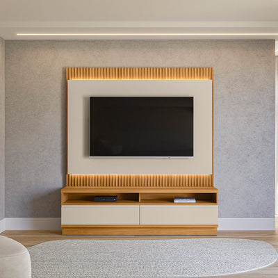 Rack con Panel Modular Sao Paulo 180cm con Led MDF/MDP