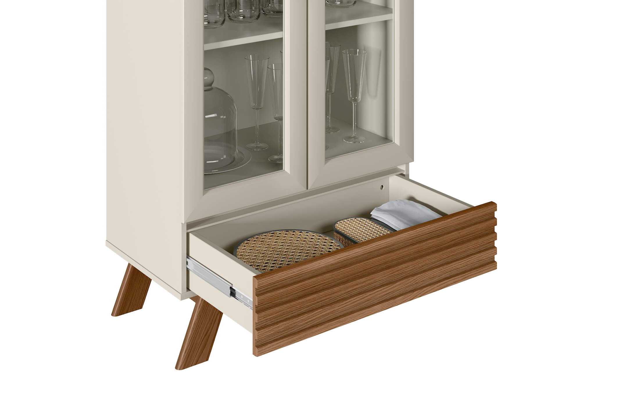 Cristalera Buffet/Aparador Marsela 71cm Puertas de vidrio