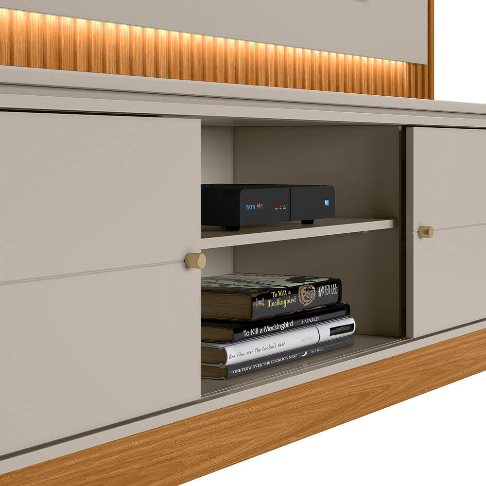 Rack con Panel Guararapes 215cm con kit Led MDF/MDP