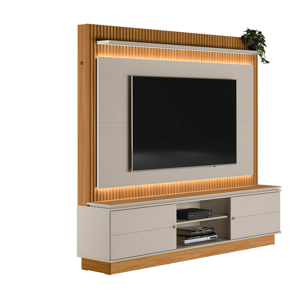 Rack con Panel Guararapes 215cm con kit Led MDF/MDP
