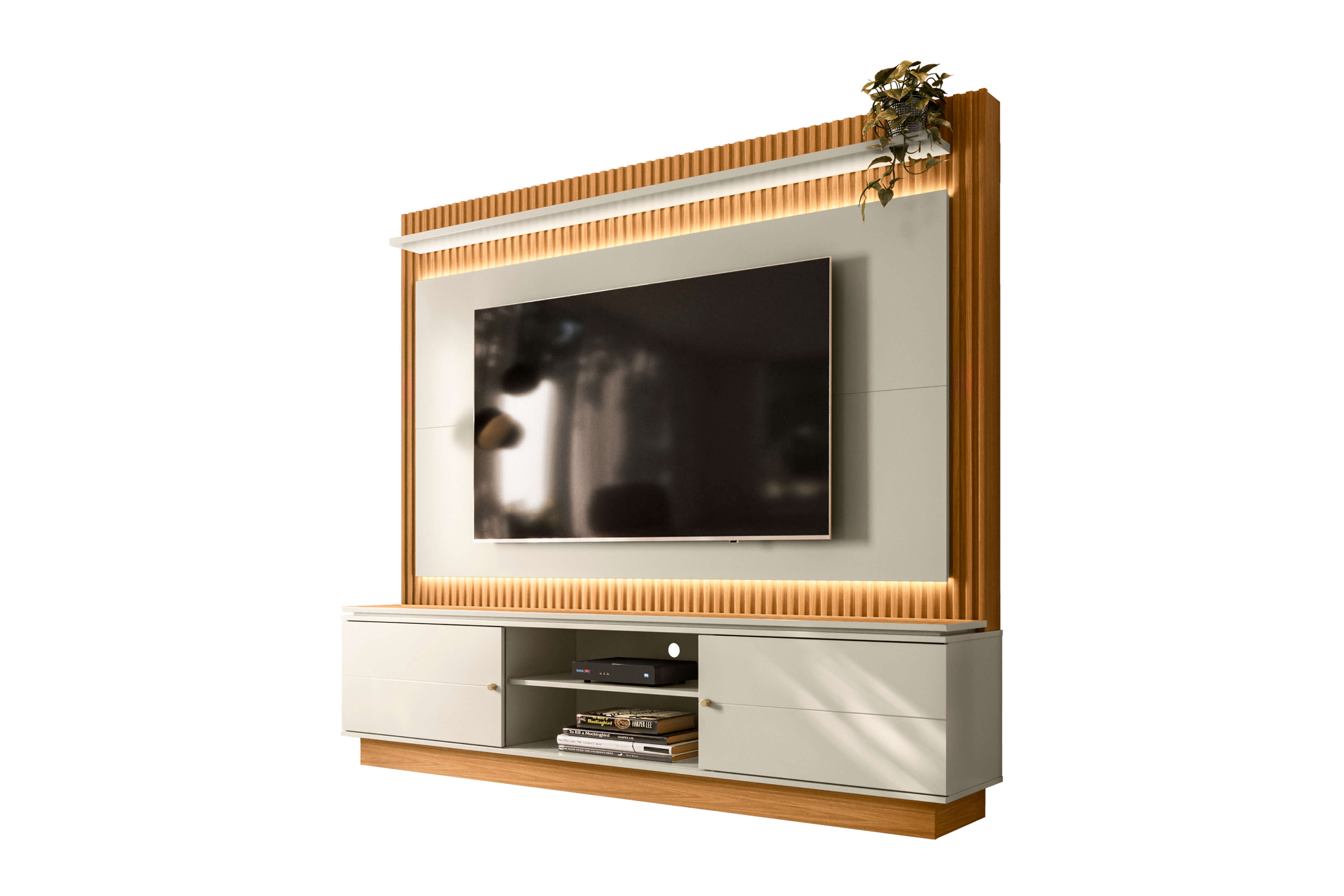 Rack con Panel Guararapes 215cm con kit Led MDF/MDP