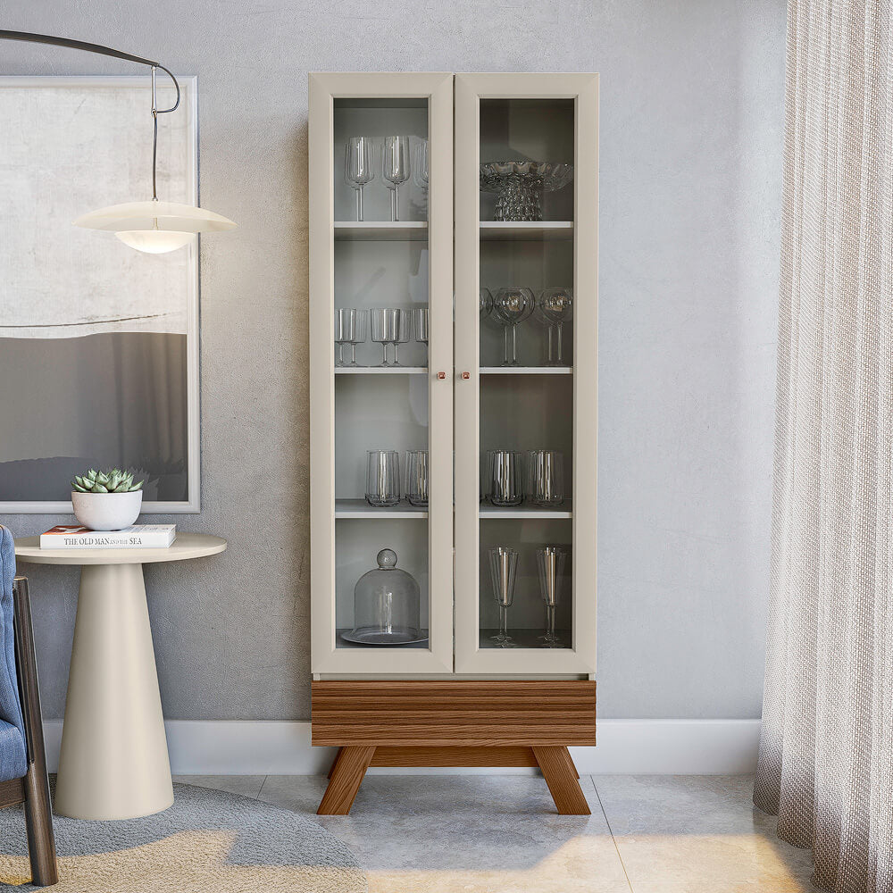 Cristalera Buffet/Aparador Marsela 71cm Puertas de vidrio