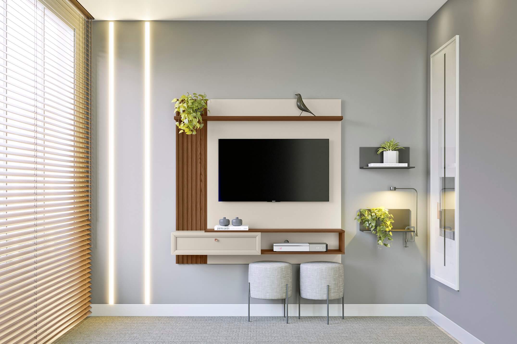 Panel para TV Alvorada 180cm con Led MDF/MDP
