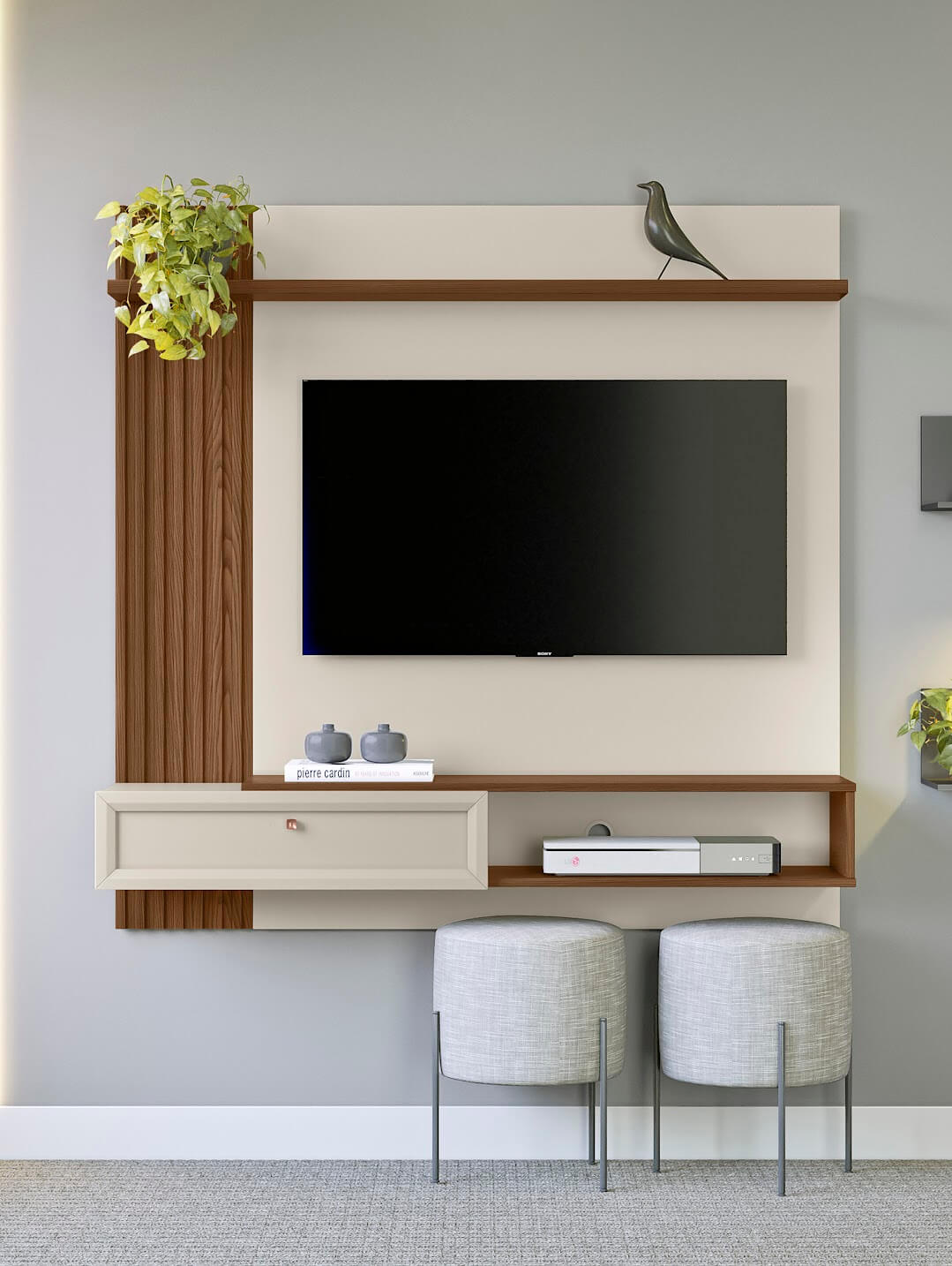 Panel para TV Alvorada 180cm con Led MDF/MDP