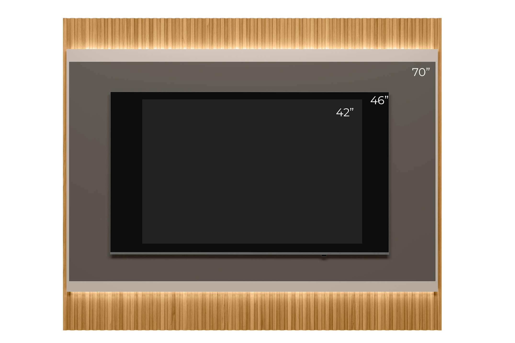 Panel para TV Sao Paulo 220cm con Led MDF/MDP