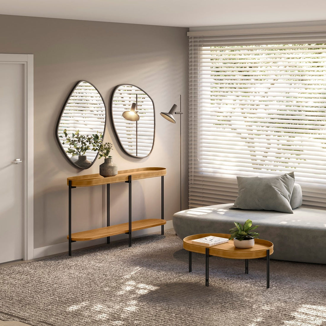 Mesa Ratona Monaco 93cm Cuero/MDF