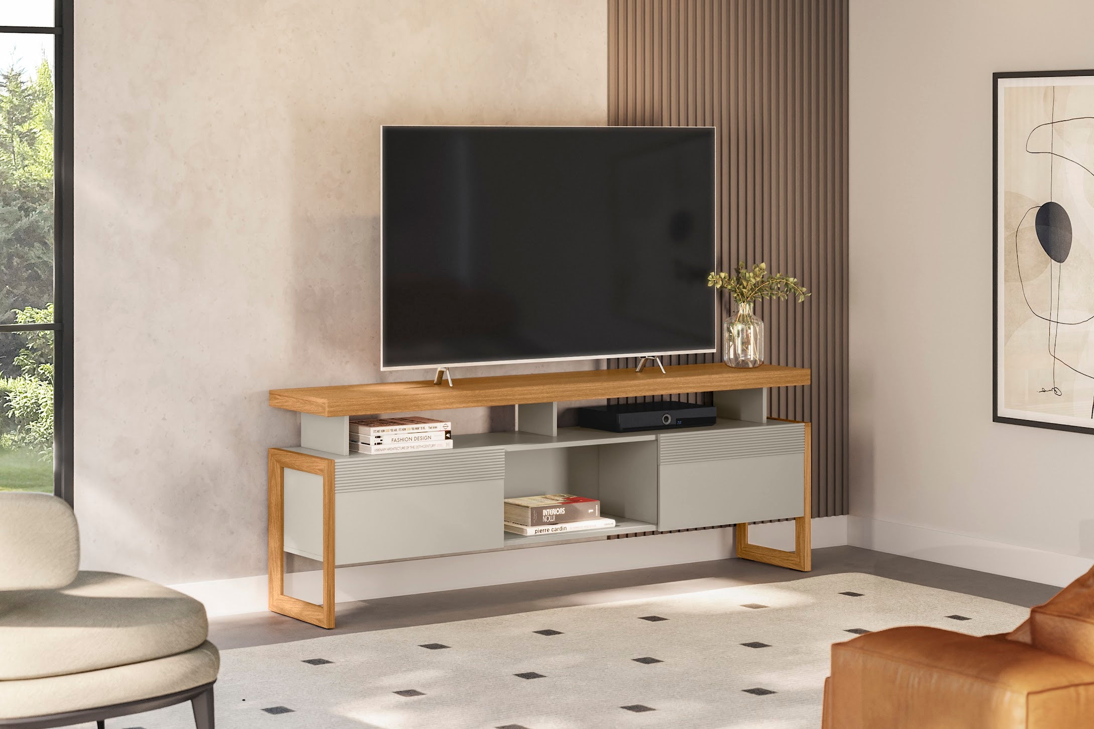 Rack para tv Esmeralda 180cm Puertas Corredizas