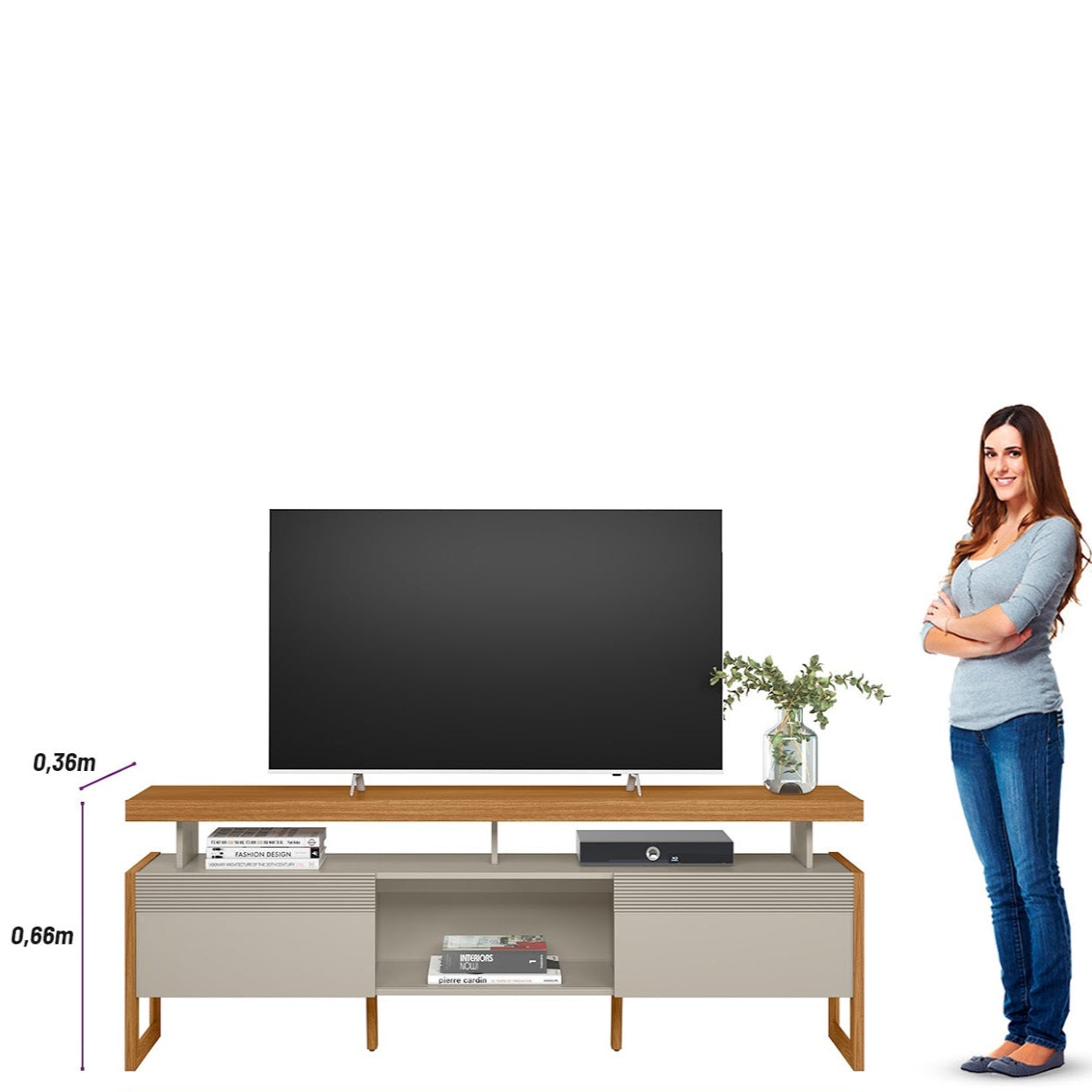 Rack para tv Esmeralda 180cm Puertas Corredizas