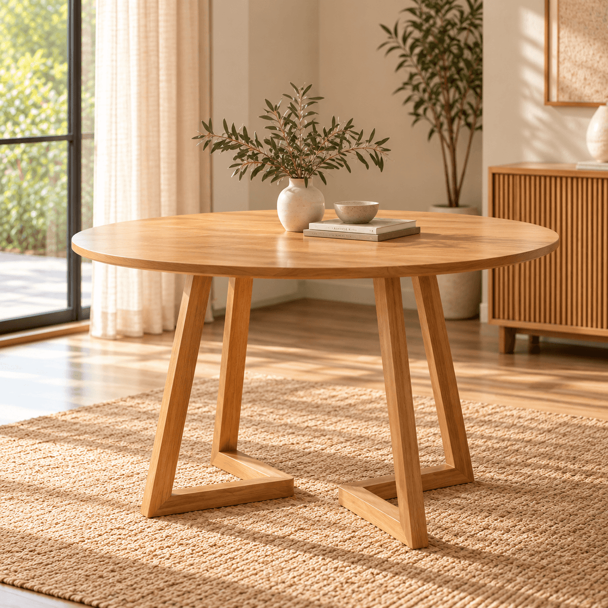 Mesa Alba Redonda 100cm - Madera Maciza