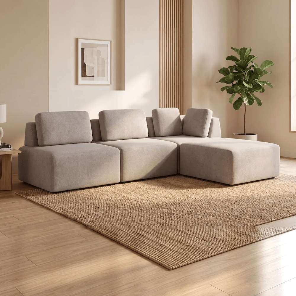 Sofa Modular Florencia Esquinero - 2 Asientos + 1 Puff + 1 Esquinero