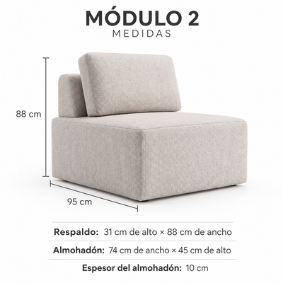 Sofa Modular Florencia - Modulo 2 Asiento