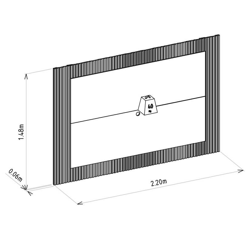 Panel para TV Sao Paulo 220cm con Led MDF/MDP