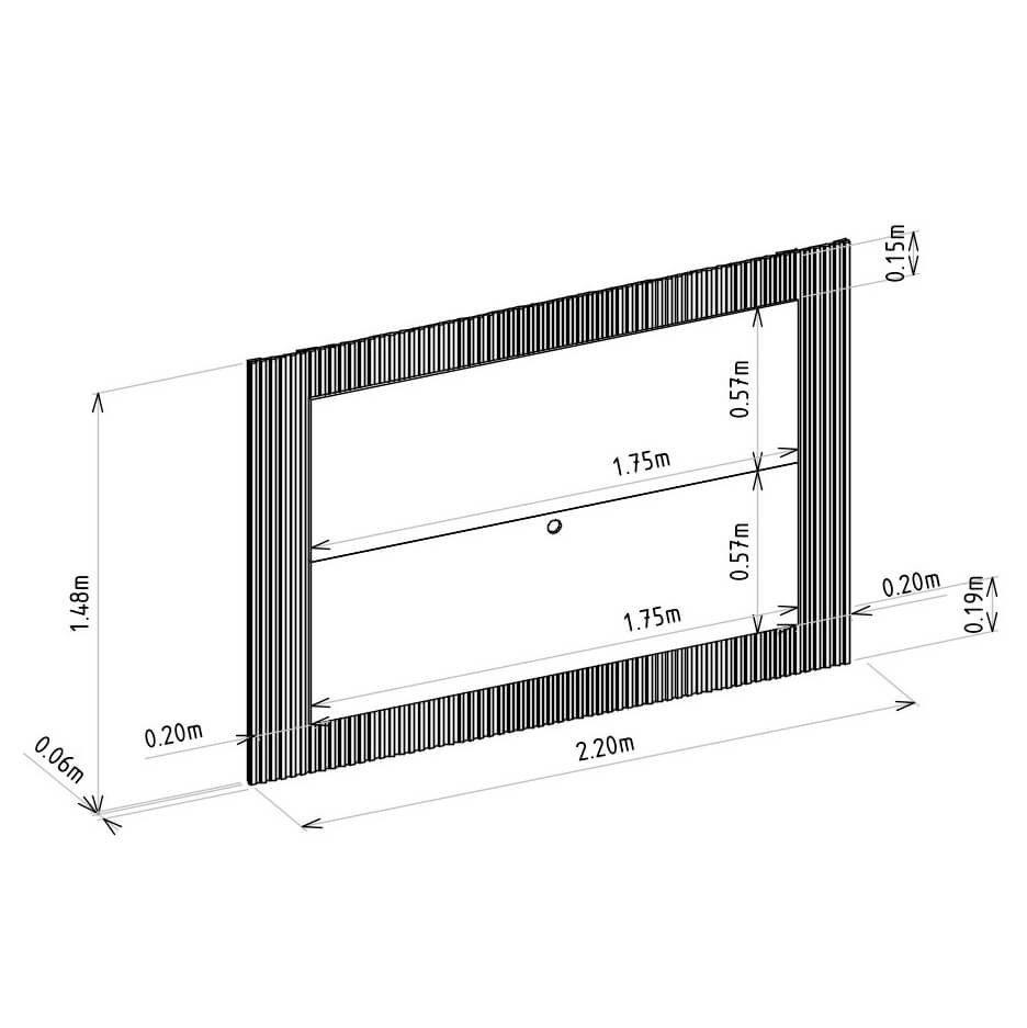 Panel para TV Sao Paulo 220cm con Led MDF/MDP