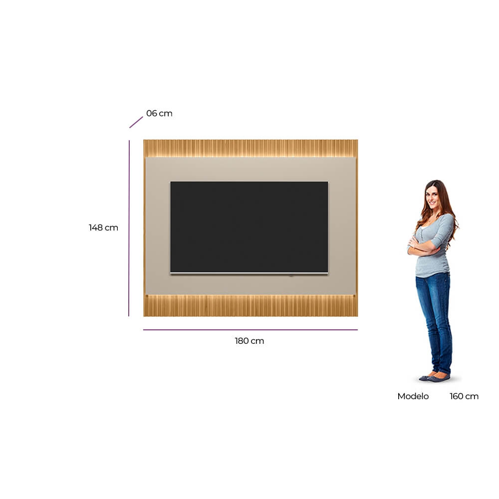 Panel para TV Sao Paulo 220cm con Led MDF/MDP