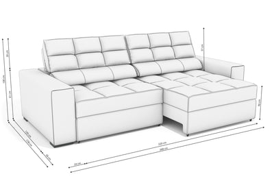 SOFA DELUXE 2.70CM RETRACTIL RECLINABLE 6 POSICIONES