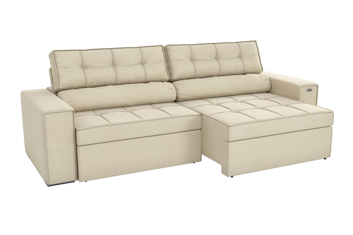 SOFA LANUS ARENA 2.70CM RETRACTIL RECLINABLE