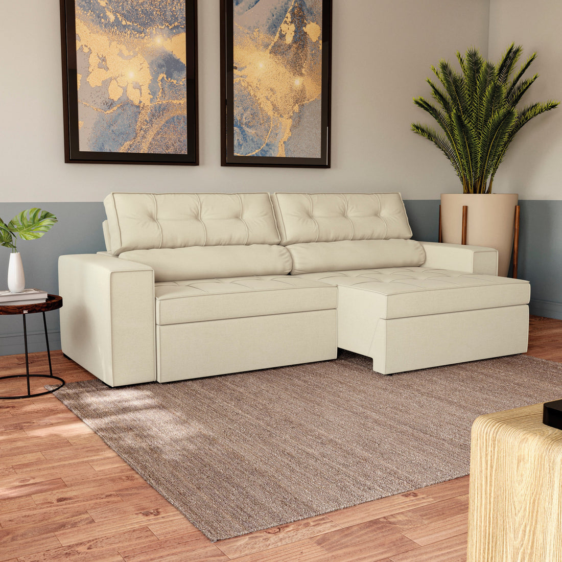 SOFA LANUS ARENA 2.70CM RETRACTIL RECLINABLE