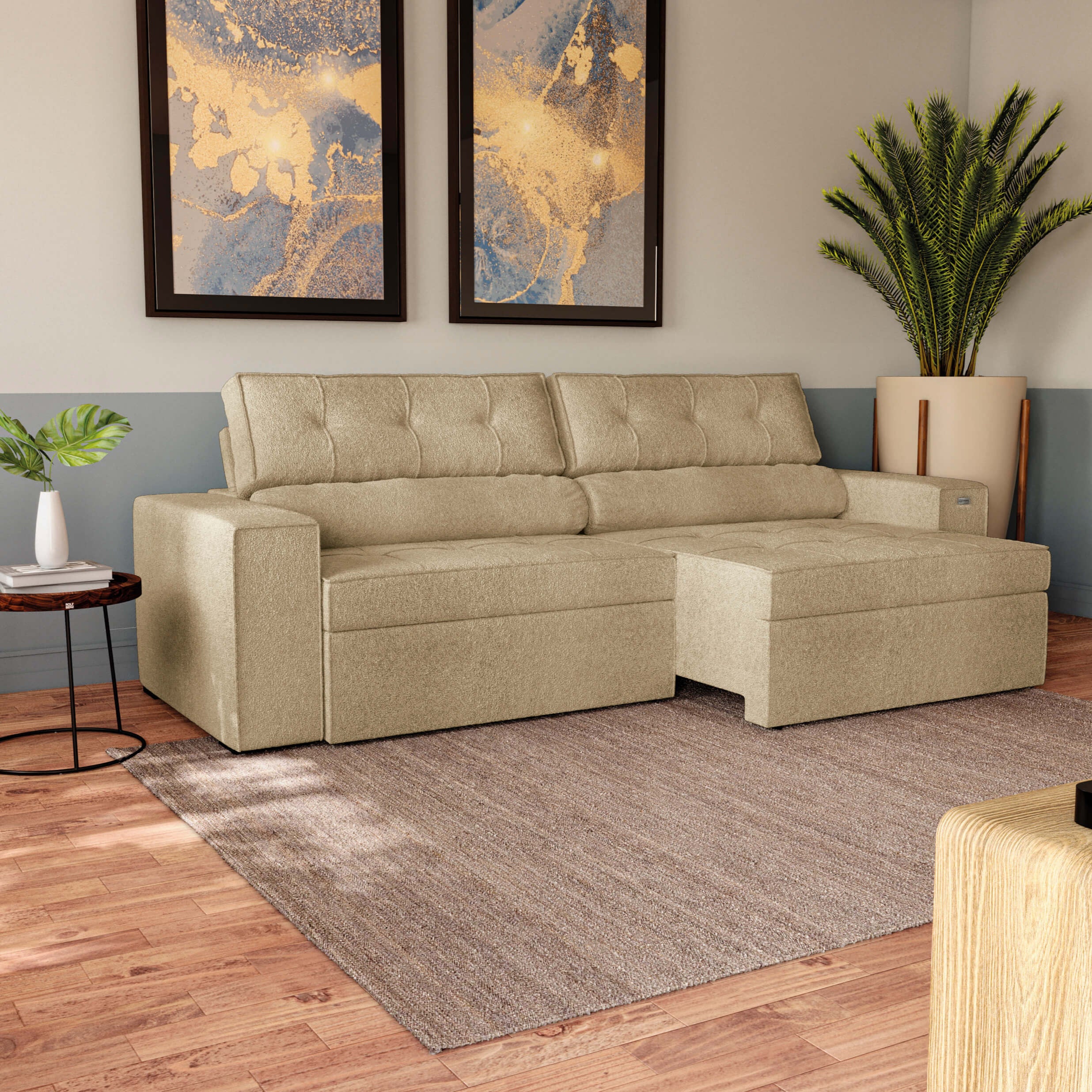 SOFA LANUS ARENA 2.70CM RETRACTIL RECLINABLE