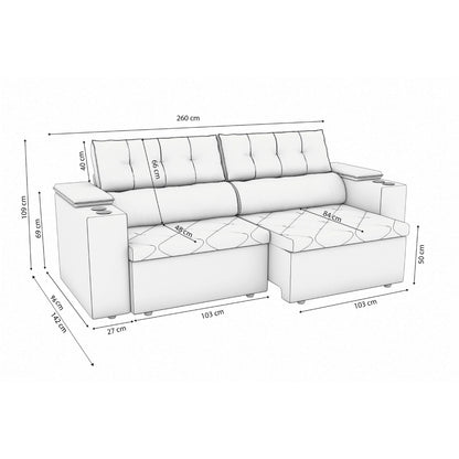 Sofa Otto 260CM - Retractil/Reclinable