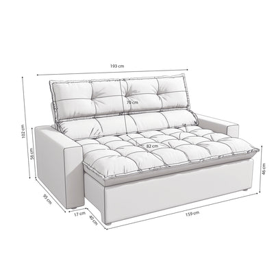 Sofa Viteli 193CM - Retractil/Reclinable