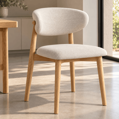 Juego de Comedor Odin 100cm con 4 sillas Mia Lino