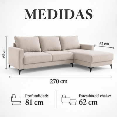 Sofa Arias con Chaise - 270CM