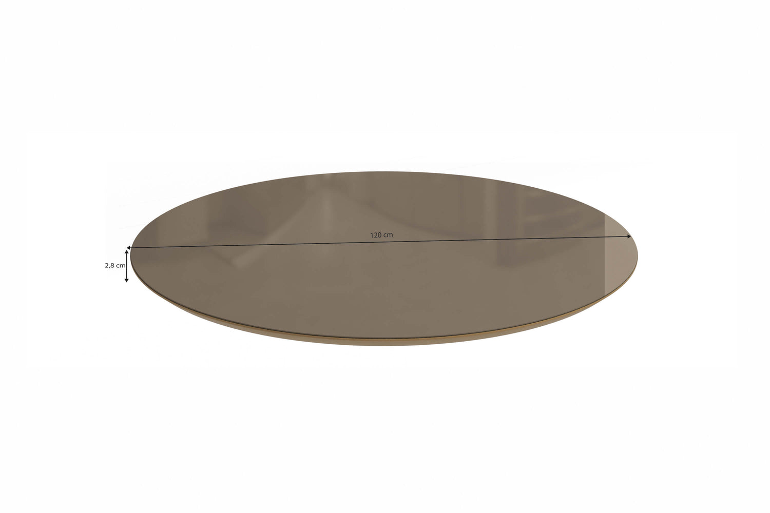 Mesa Elma Redonda 120cm - Madera Maciza y Vidrio Sobrepuesto