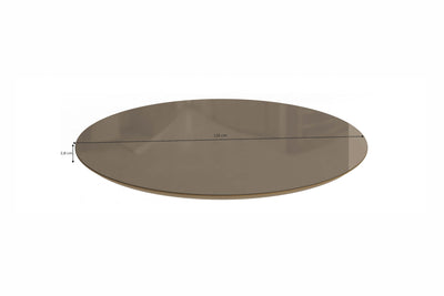 Mesa Elma Redonda 120cm - Madera Maciza y Vidrio Sobrepuesto