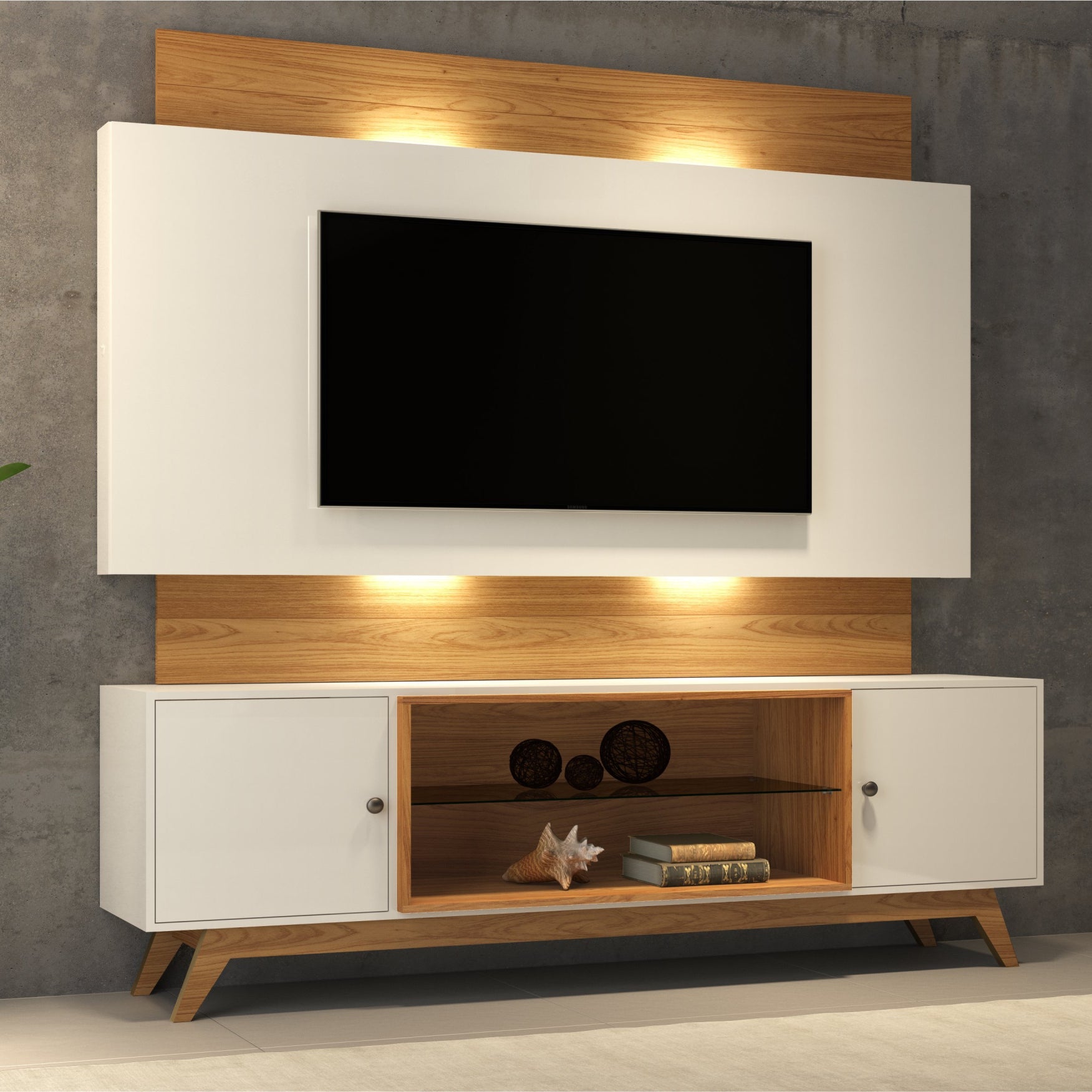 Rack Panel Viena TV 180CM con Led 100% Mdf - Balton Hogar