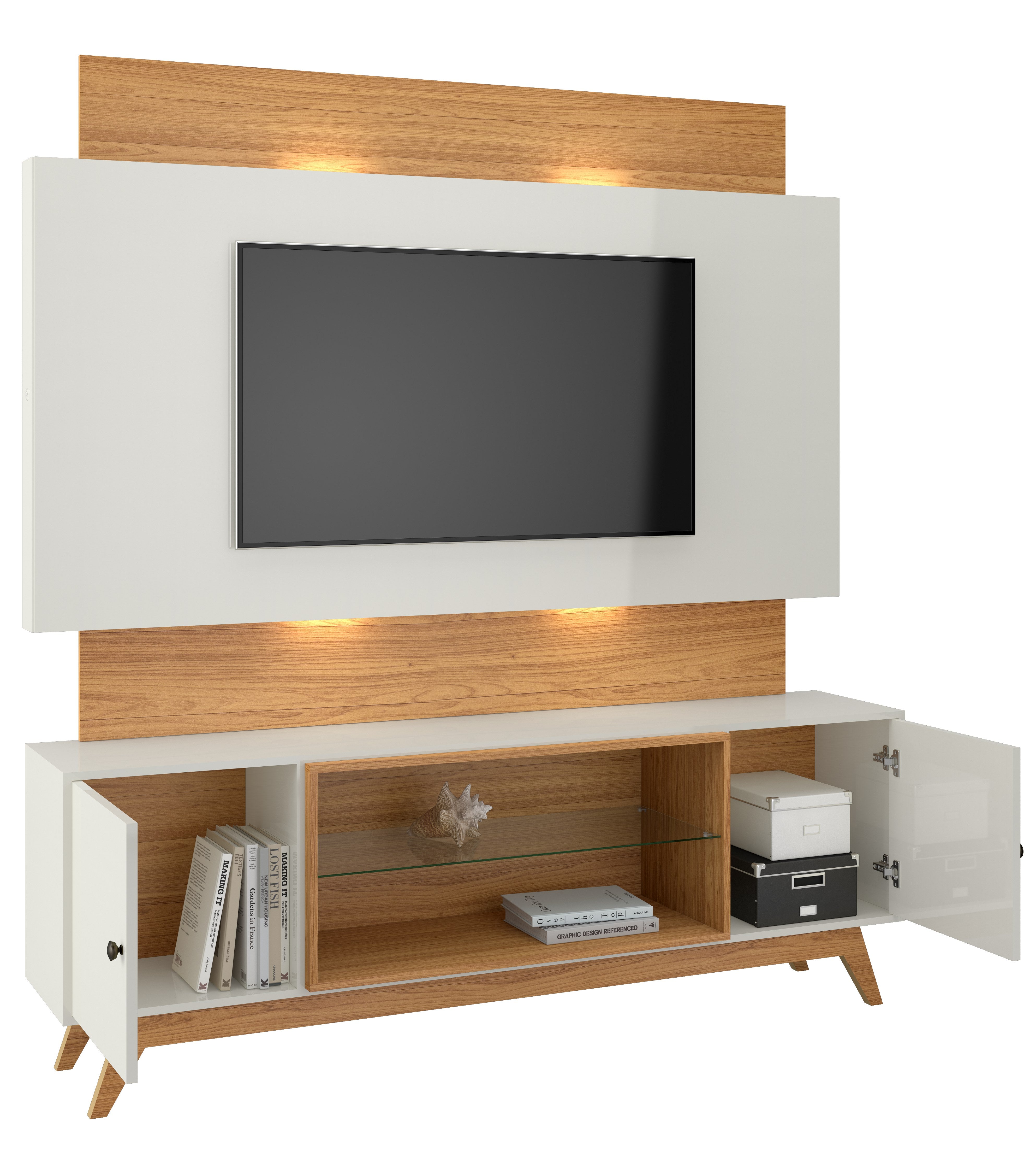 Rack Panel Viena TV 180CM con Led 100% Mdf - Balton Hogar