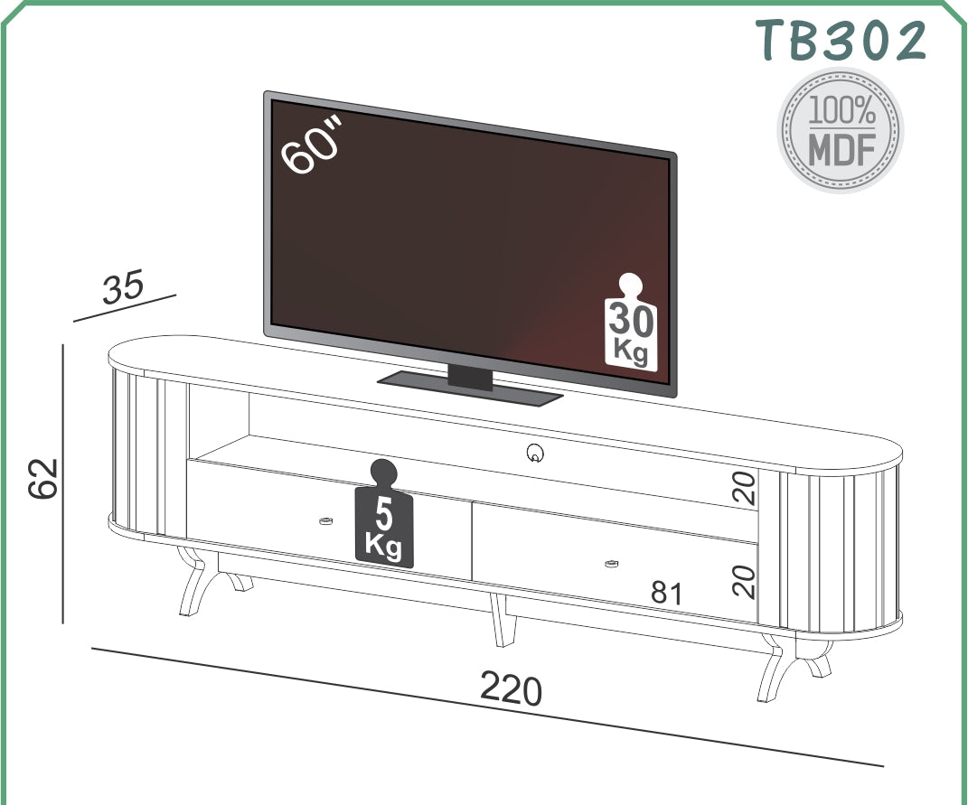 Rack Prime Curvo 220cm 100% MDF - Balton Linea Factory