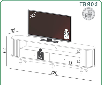 Rack Prime Curvo 220cm 100% MDF - Balton Linea Factory