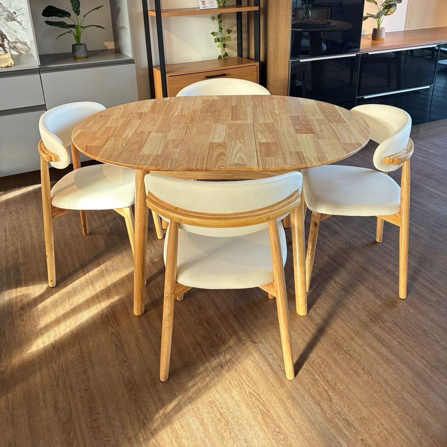 comedor elan + sillas caliza