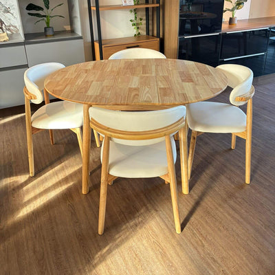 comedor elan + sillas caliza