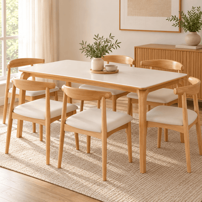 Juego de Comedor Valen 1.60cm con 6 Sillas Bergen