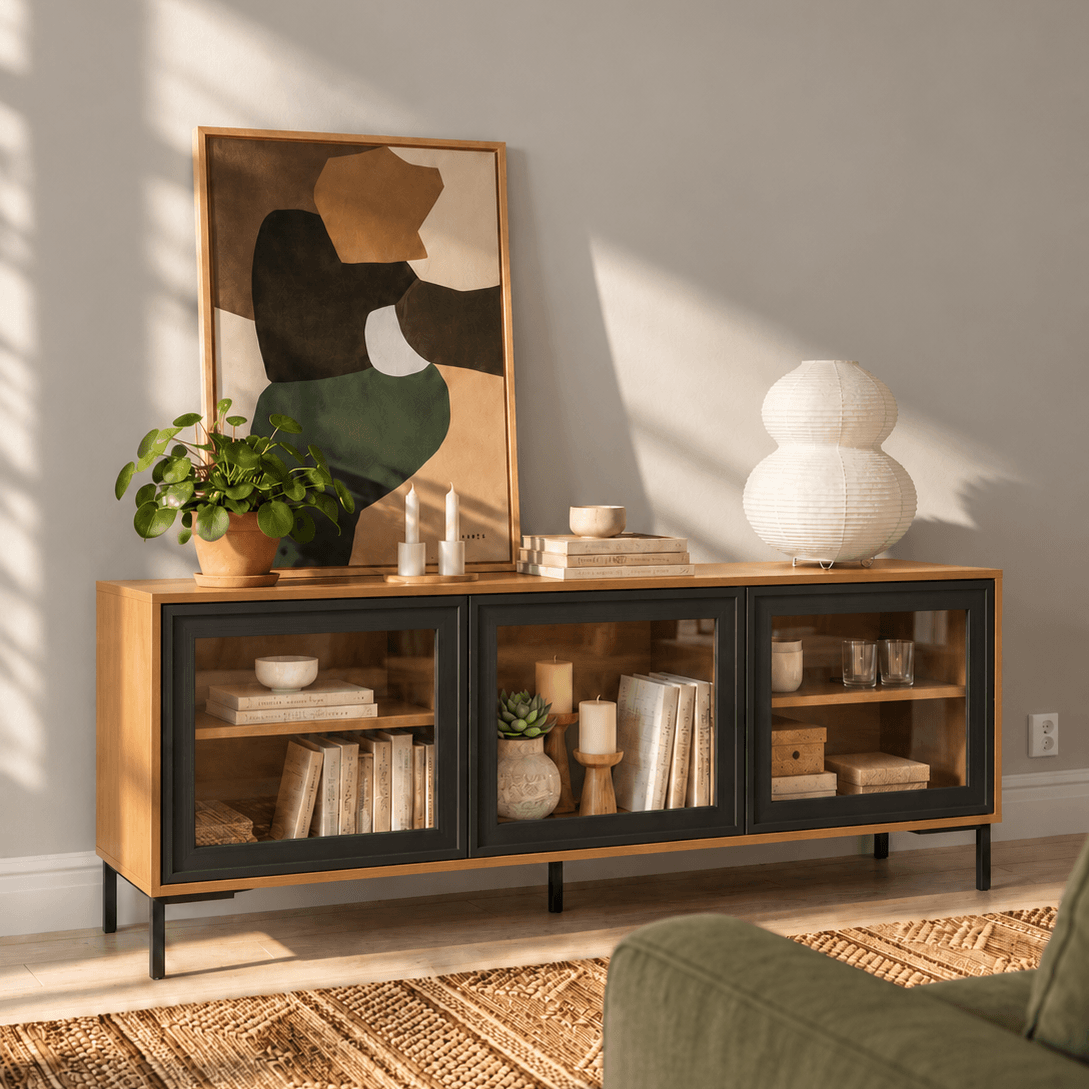 Rack 136cm Puertas de Vidrio - Linea Refresh